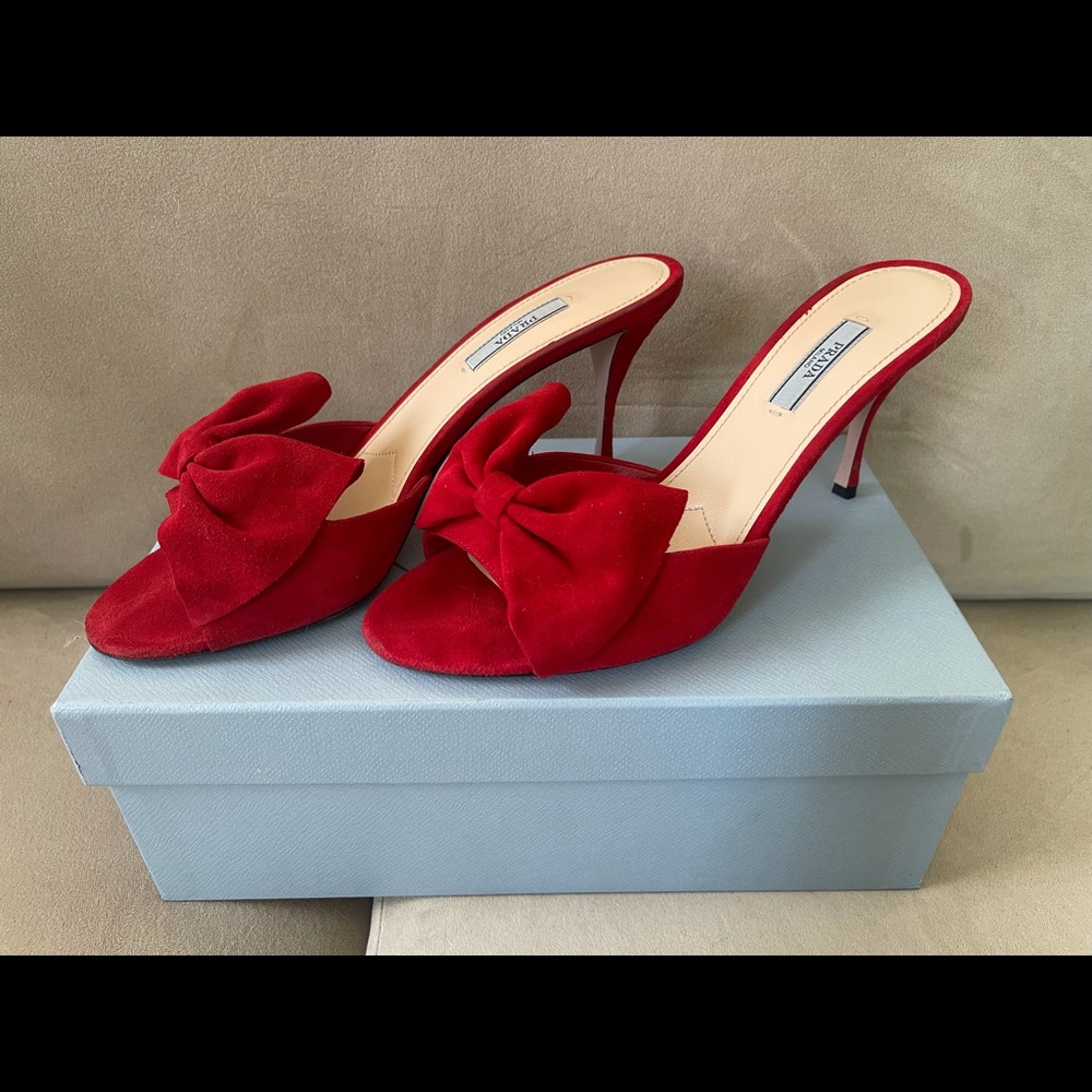 Prada Suede Sandal w/ Bowtie